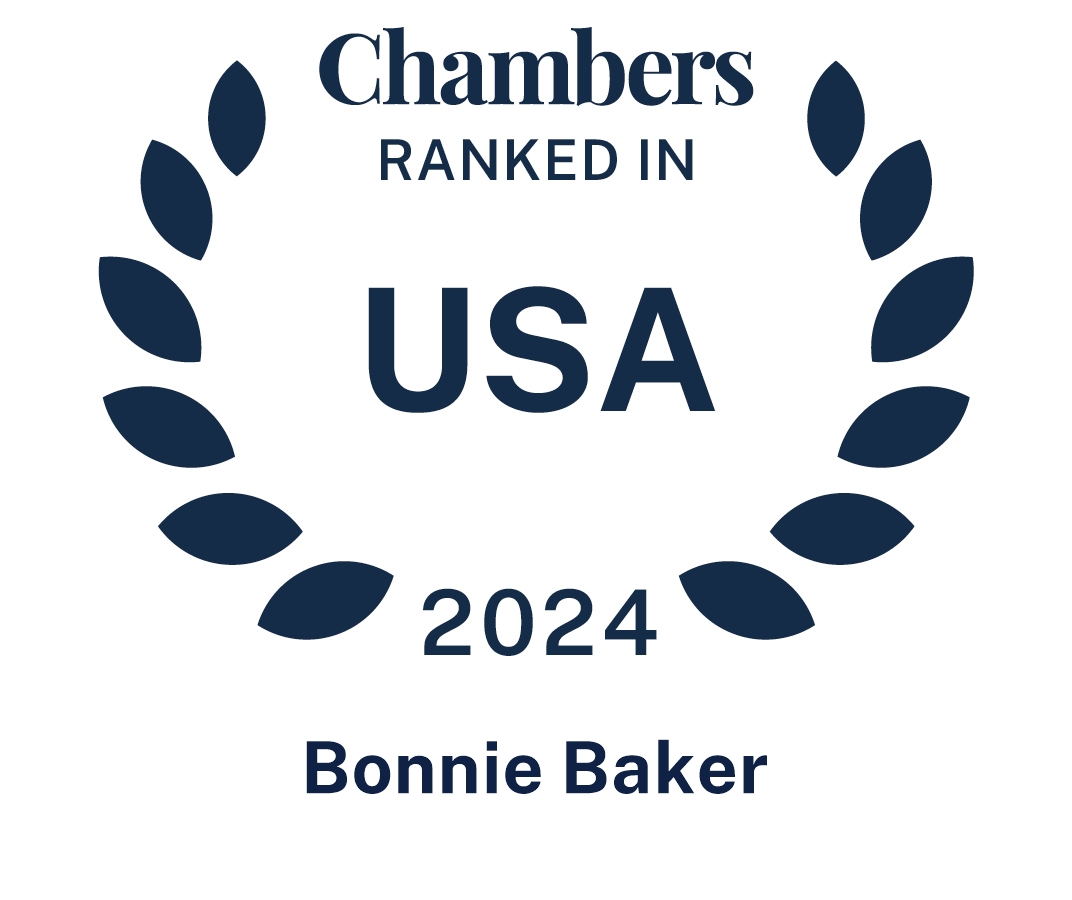 Badge that reads "Chambers ranked in USA 2024 Bonnie Baker"