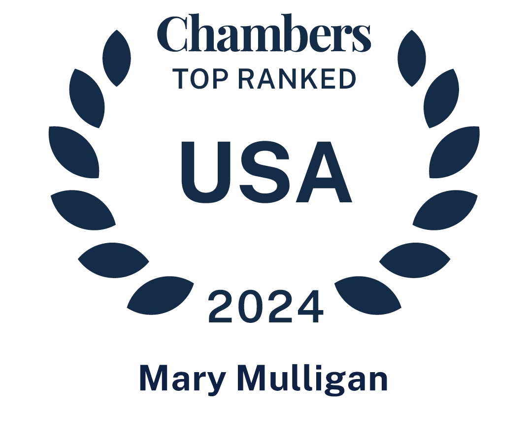 Badge that reads "Chambers ranked in USA 2024 Mary Mulligan"
