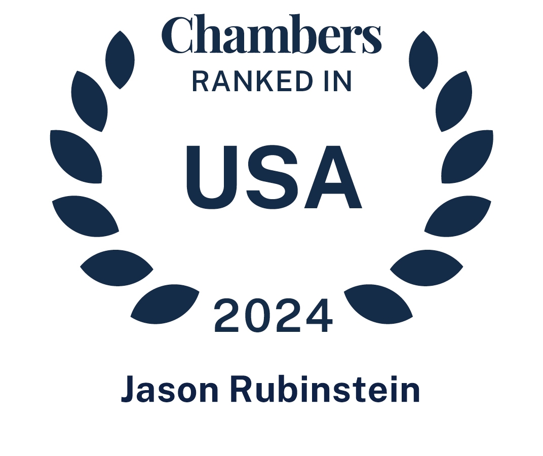 Badge that reads "Chambers ranked in USA 2024 Jason Rubinstein"