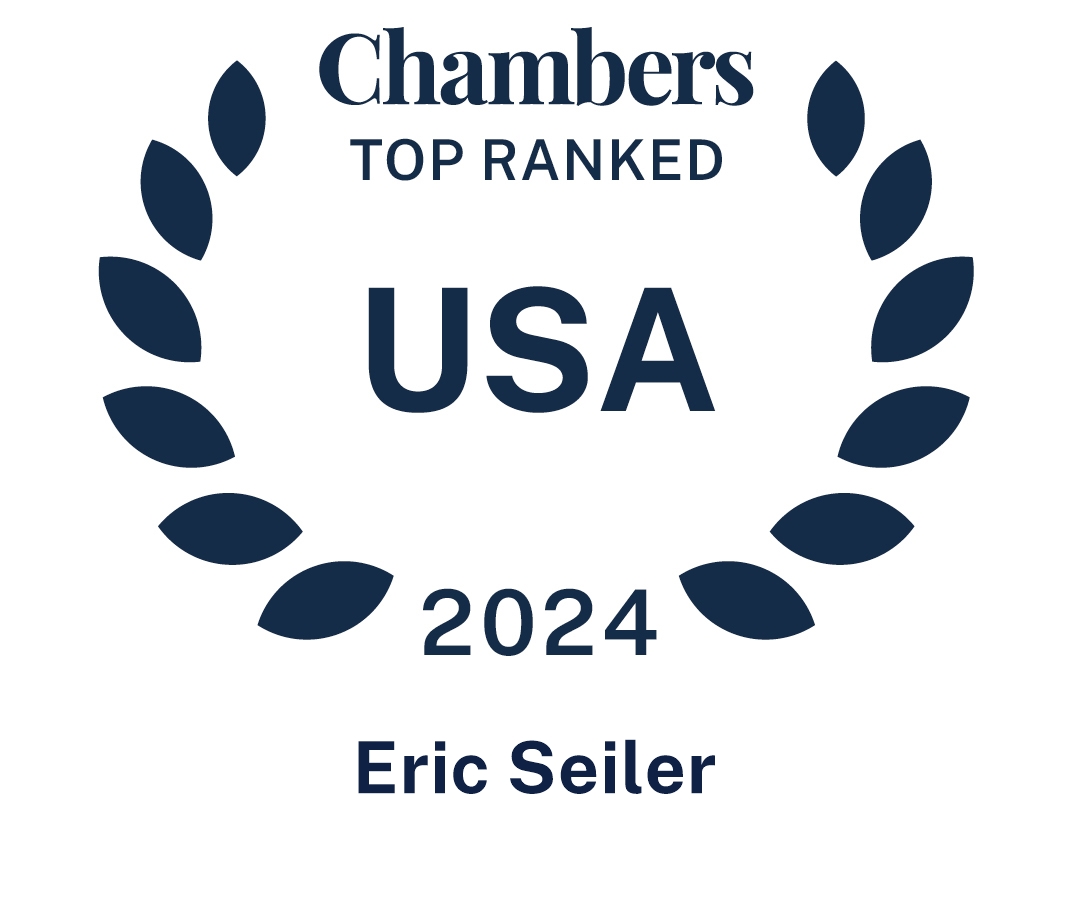 Badge that reads "Chambers ranked in USA 2024 Eric Seiler"