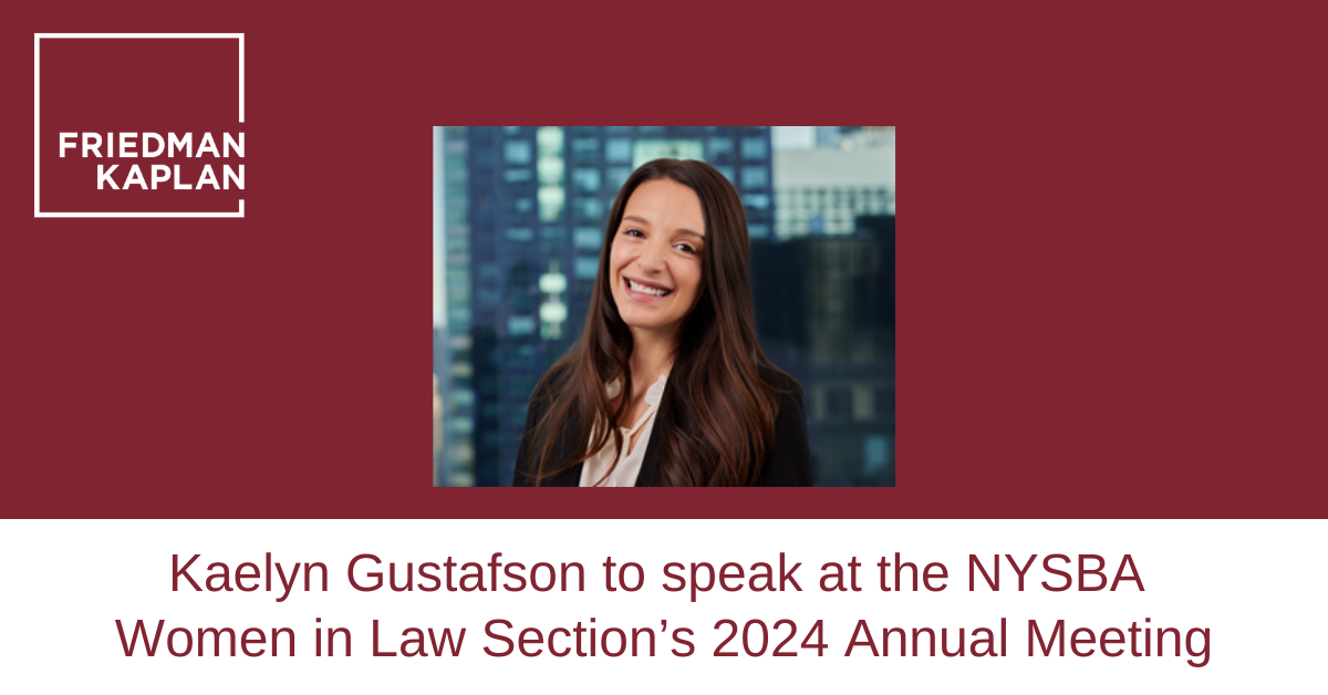 Kaelyn Gustafson Speaks at NYSBA Women in Law Section’s 2024 Annual